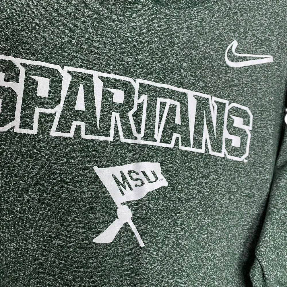 Nike Hoodie XL Green MSU Spartans Sweatshirt Michigan State Lightweight Athletic